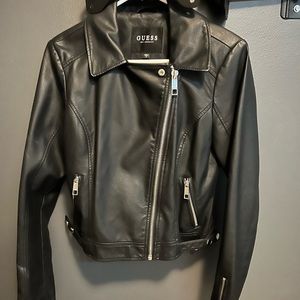 Guess black leather jacket